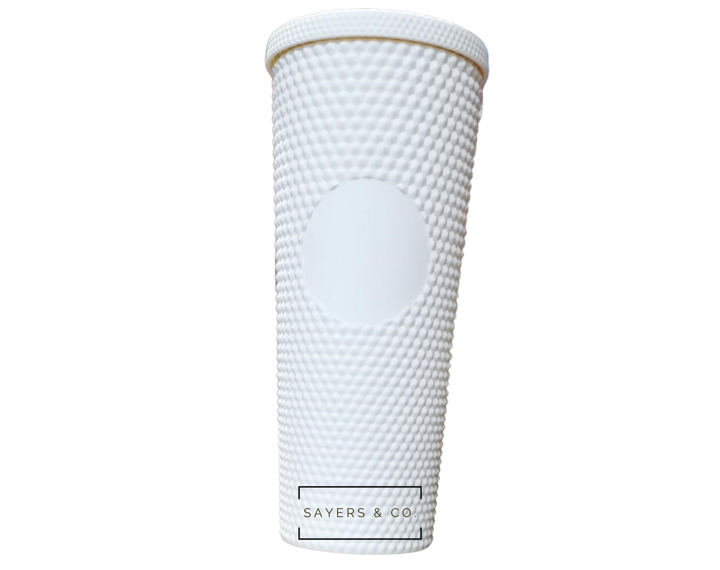 24 oz Matte & Glossy Studded Screw Top Tumbler Double Walled: METALLIC RED