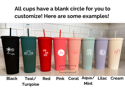 24 oz Matte & Glossy Studded Screw Top Tumbler Double Walled: METALLIC ROSE GOLD