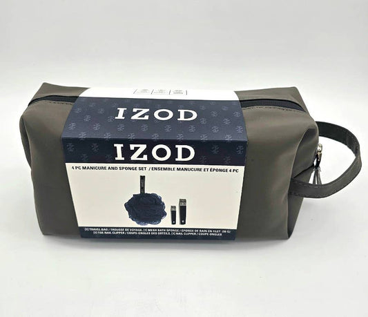 IZOD | 4Pcs Manicure & Mesh Bath Sponge Travel Set