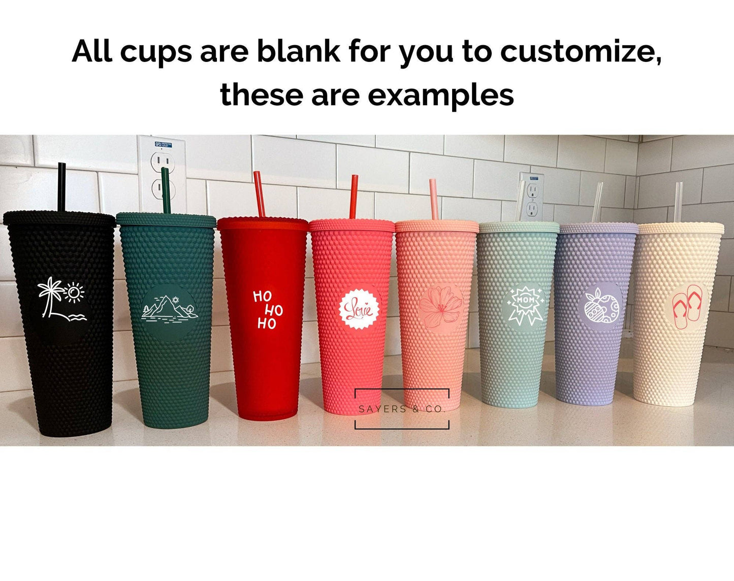 24 oz Matte & Glossy Studded Screw Top Tumbler Double Walled: METALLIC ROSE GOLD